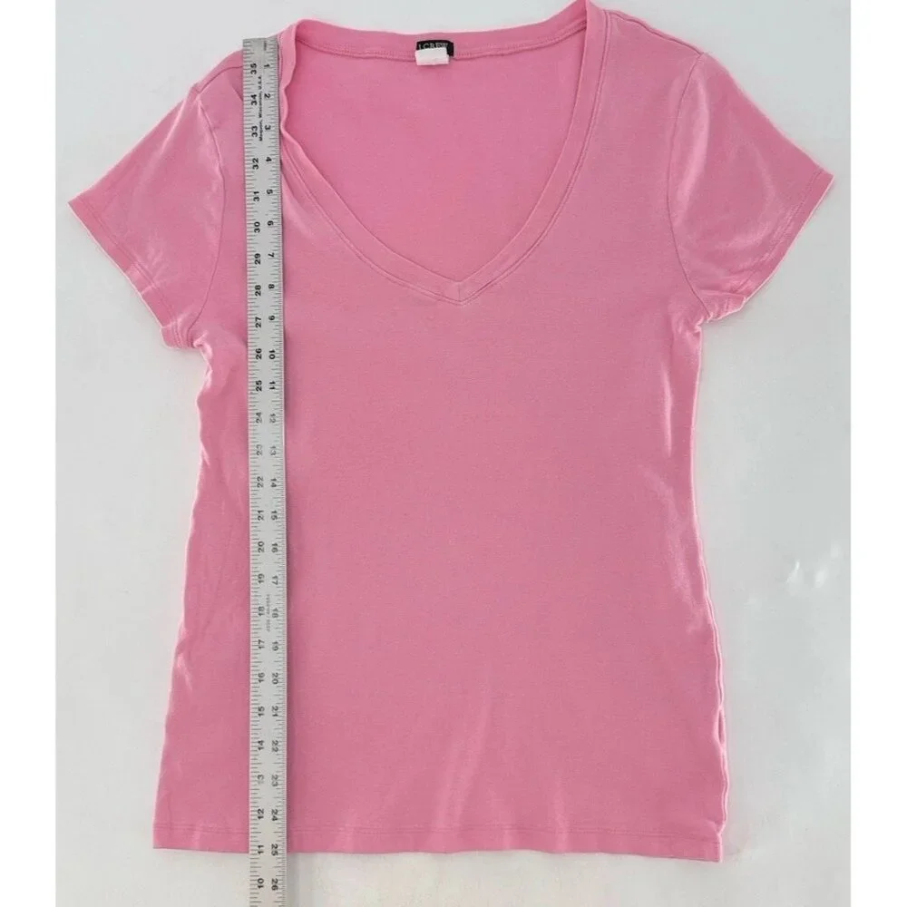 J.Crew Factory‎ Women’s Pink Lightweight V-Neck Pink T-Shirt Size Large See Pics